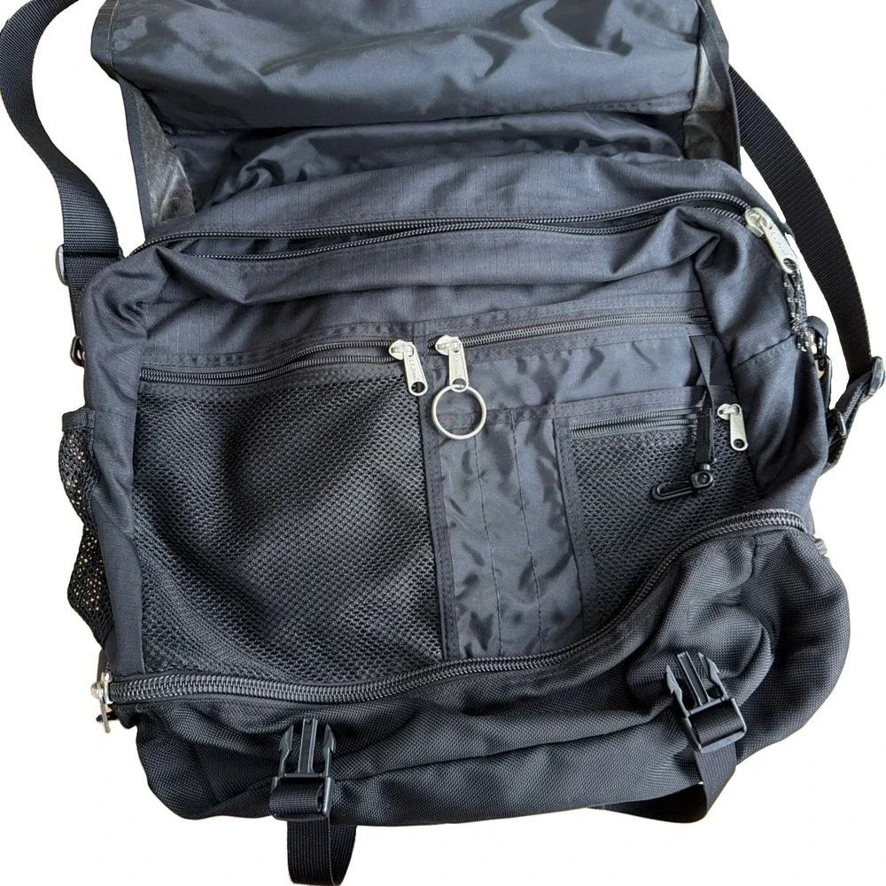 VTG L.L Bean Convertible Messenger Backpack Bag Gorpcore Y2K OHN74 Ripstop Black